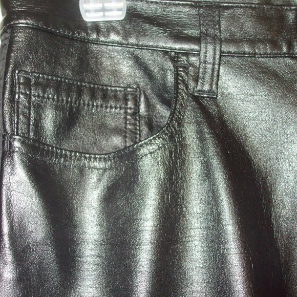 Armani Faux Leather Tuxedo Trousers - Picture 3 of 6